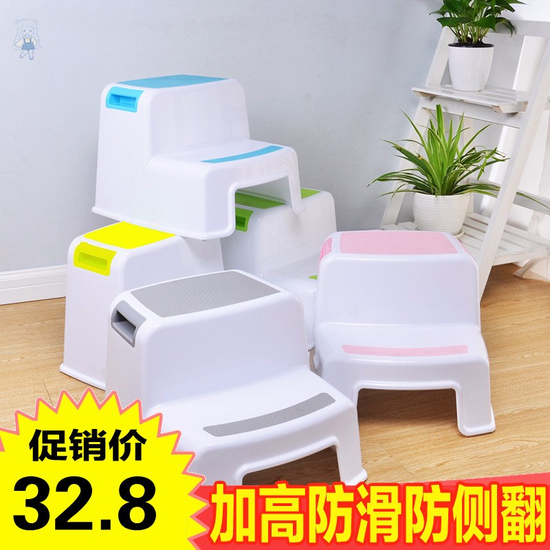 Hand washing stool Childrens wash basin step table foot baby high and low brushing childrens small stairs raised stool non-slip