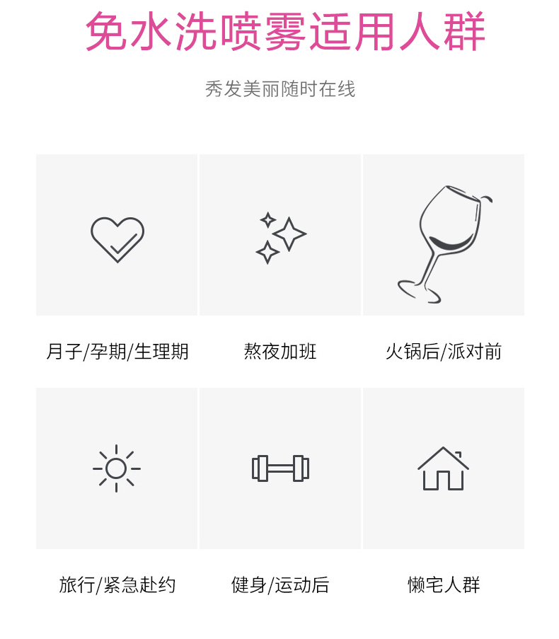 蓬蓬粉 免水洗干洗洗发喷雾 图2