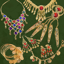 Indian dance belly dance accessories head jewelry dance station necklace live performance props thousand hands Guanyin nail set