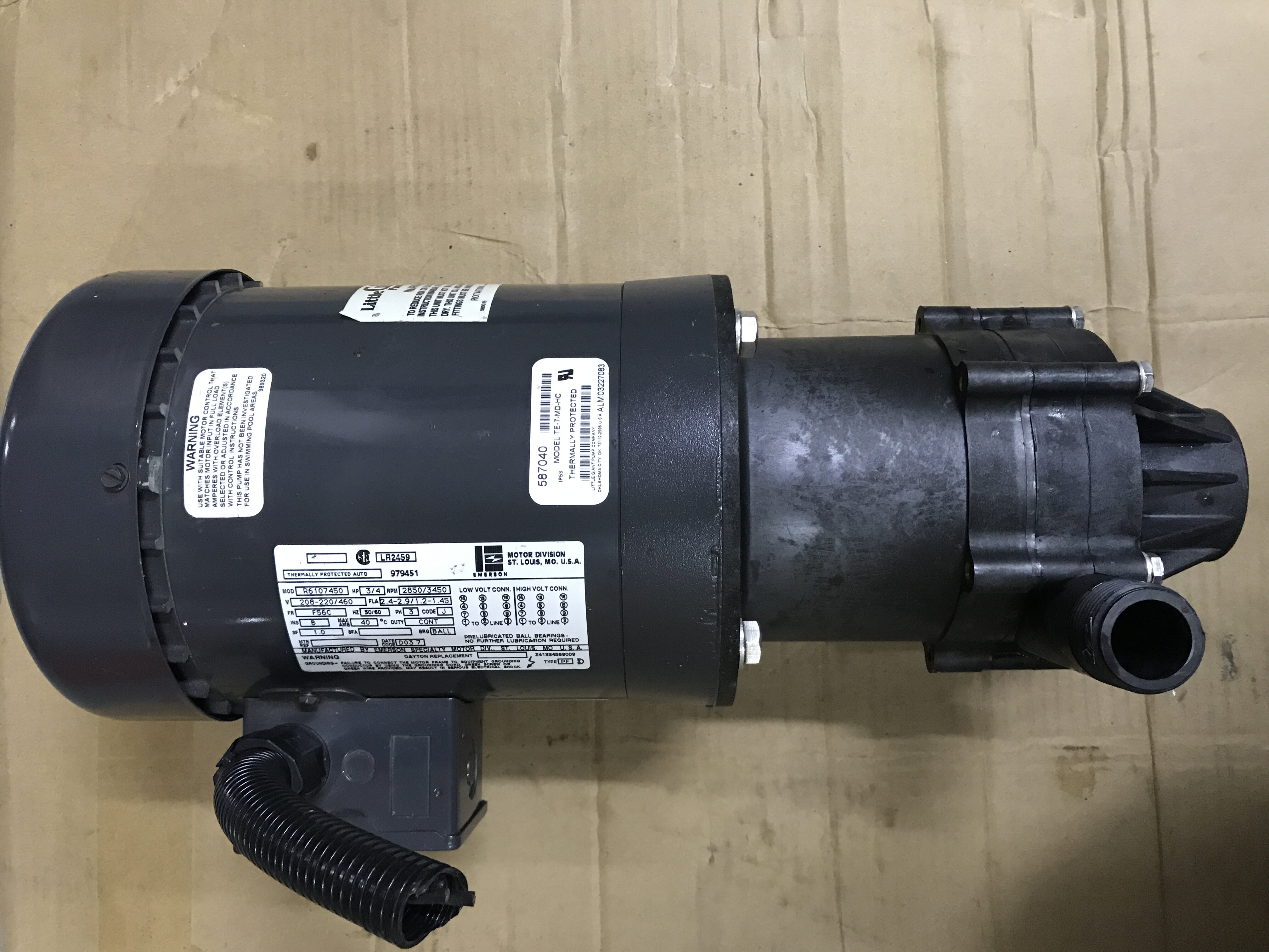 American little giant pump Liittle giant magnetic pump and motor TE-7-MD-HC second-hand disassembly