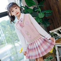 girls jk uniform elementary school student set 2022 new trendy children college style dress big kids pleated dress winter skirt