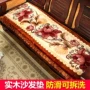 Sofa gỗ đệm đệm xốp dày ba chỗ ngồi kiểu cũ chống trượt ghế băng Xiêm pad đỏ sofa gỗ mùa đông nệm lót sofa