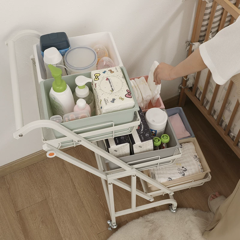 Folding children's trolley for new born, storage system, classification