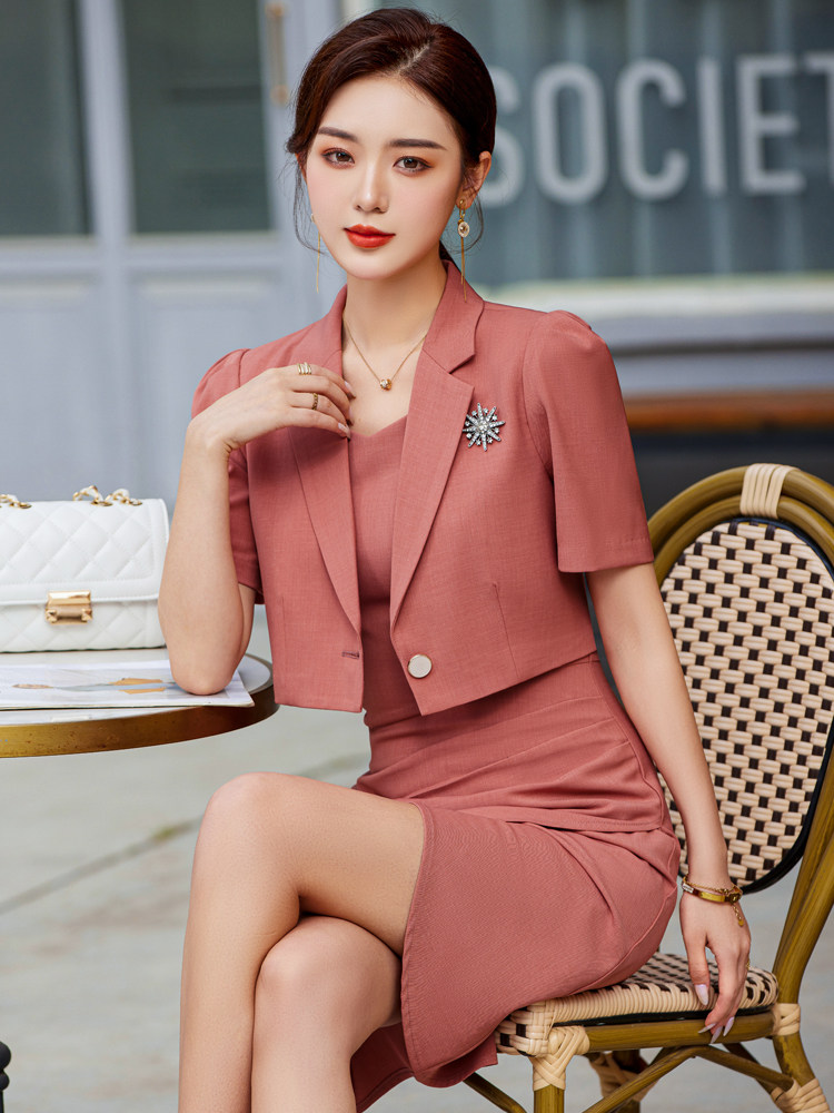 SHORT PROFESSIONAL SUIT WOMENS BEAUTY SALON OVERALLS TEMPERAMENT GODDESS FAN SUMMER FASHION FOREIGN BEAUTICIAN SMALL SUIT