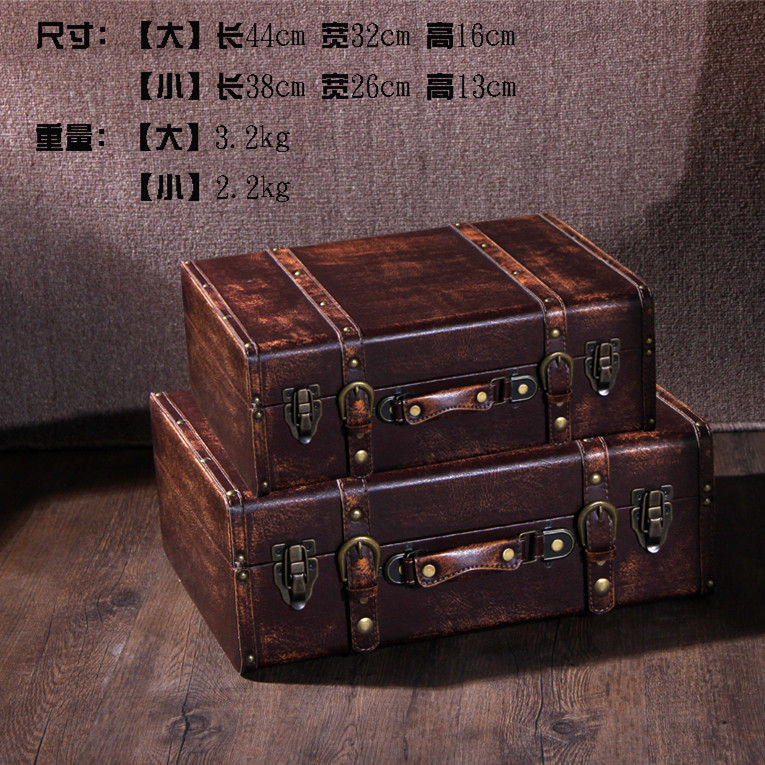 American suitcases Vintage wooden boxes Prop boxes European antique suitcases made of old ornaments decoration window display