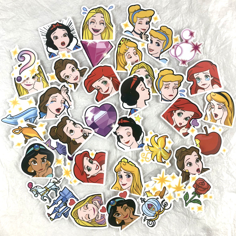 Mini Trumpet Girl Princess Stickler Cute Hand Ledger Mobile Phone Protection Shell Flat Pen Electric Decoration Water Cup Sticker