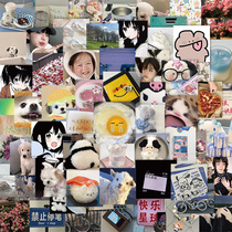62 pieces of Ins Wind Girls Background Sticker Suitcases Laptop shell Computer Charging Bater Decorative Appliquel
