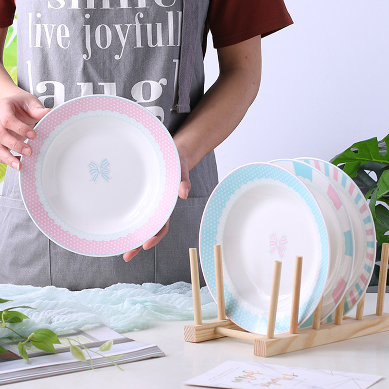 Ceramic 8-inch creative western plate net red ins pasta plate home steak plate cake breakfast snack plate