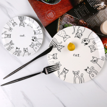 Letters Western plate Net red ins creative plate ceramic steak plate plate cake snack plate breakfast plate