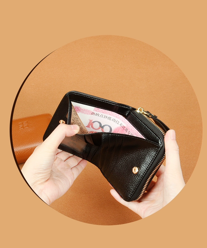 Hộp đựng thẻ đa năng, ví, túi đa năng, hộp đựng thẻ da đơn giản cho nữ, dung tích lớn, bản ngắn Hàn Quốc, thẻ nhỏ gọn - Chủ thẻ