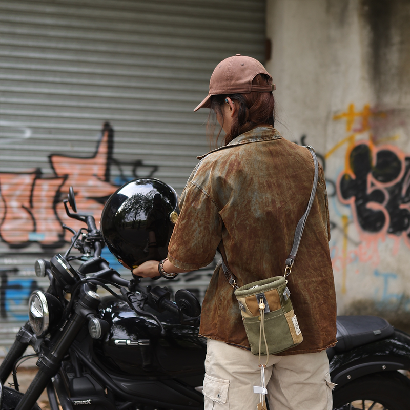 Tsd Niche Design Heavyweight Classic Patchwork Round Bucket Bag Crossbody Bag Shoulder Bag Men's Bag Women's Bag 8505