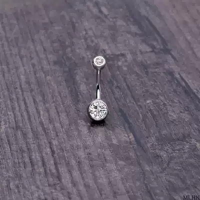 925 sterling silver umbilical nail hypoallergenic navel nail female double-headed drill umbilical nail European and American sexy personality umbilical ring Umbilical ring