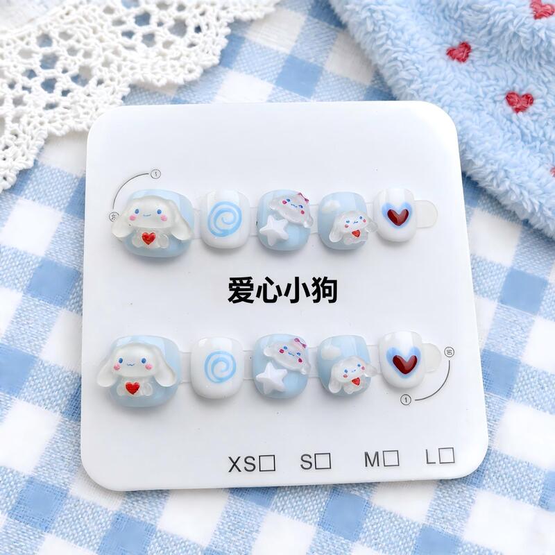 New Year of the Horse Style Handmade Fake Nails for Children Aged 3 to 15, Jelly Glue Manicure, Cute Wearable Nails for Little Girls New Year of the Horse Style Handmade Fake Nails for Children Aged 3 to 15, Jelly Glue Manicure, Cute Wearable Nails for Little Girls