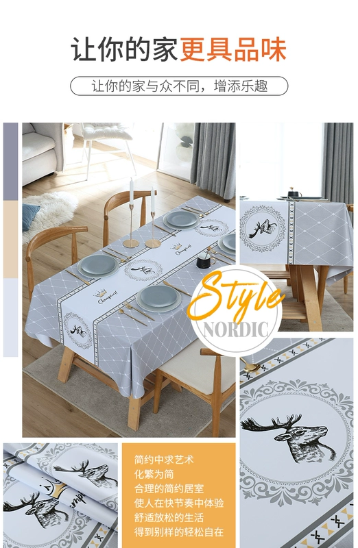 TableCloth Dầu chống thấm nước và Rửa không thấm nước khác nhau bằng vải Candida Camera Khoa đặt Cothing Ins Bàn PVC Bắc Âu vải trải bàn khăn trải bàn thổ cẩm