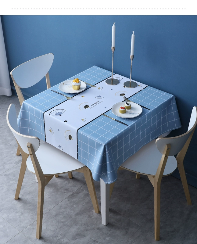 Tablecloth Tablecloth Fang -Shaped Anti -hot Anti -hot PVC Table khăn trải bàn caro khăn trải bàn sự kiện