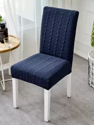 Household simple chair cover Elastic universal dining table seat cover stool cover Knitted dining table chair cover cloth art