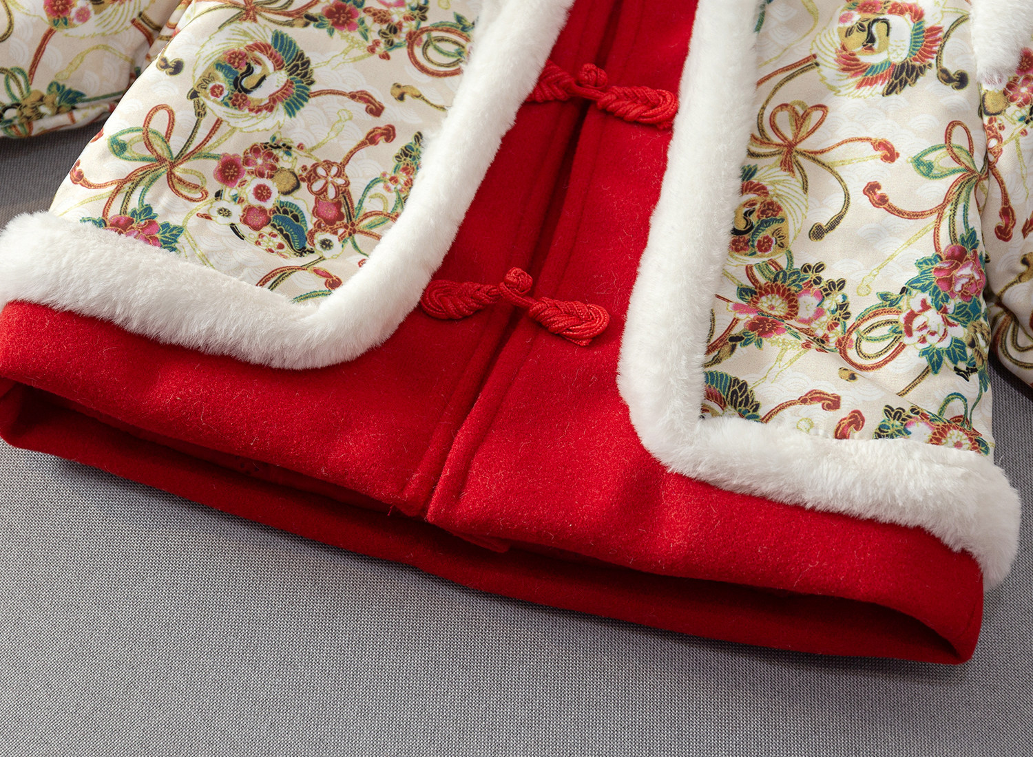 Детский флисовый наряд маленькой принцессы, осенний пуховик, увеличенная толщина, китайский стиль OTHER / Other 