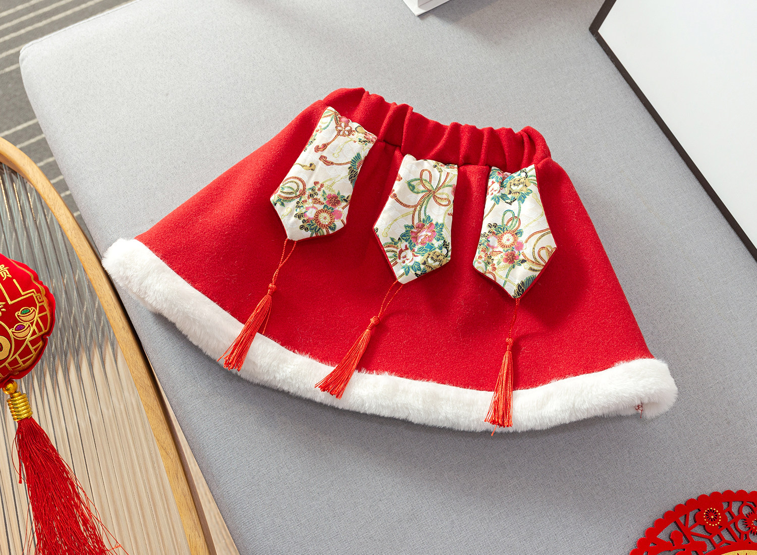 Детский флисовый наряд маленькой принцессы, осенний пуховик, увеличенная толщина, китайский стиль OTHER / Other 