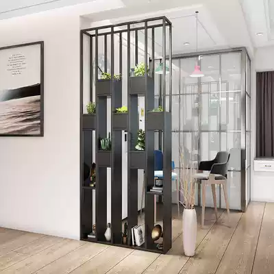 Nordic wrought iron modern simple screen partition Net red decoration shelf Dining living room entrance porch flower rack