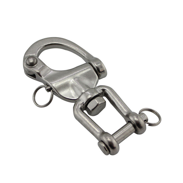 RICHWITS stainless steel 316 fork rotating spring unloading handheld disconnect snap shackle