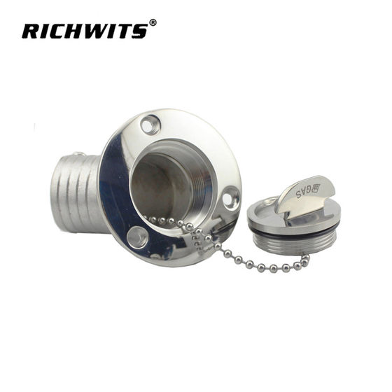 RICHWITS316 stainless steel 45 degree small flip-top fuel port yacht fuel tank water filling hatch cover