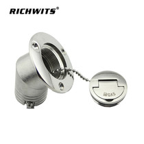 RICHWITS 316 stainless steel 45-degree small flap filler Port yacht tank water tank cover