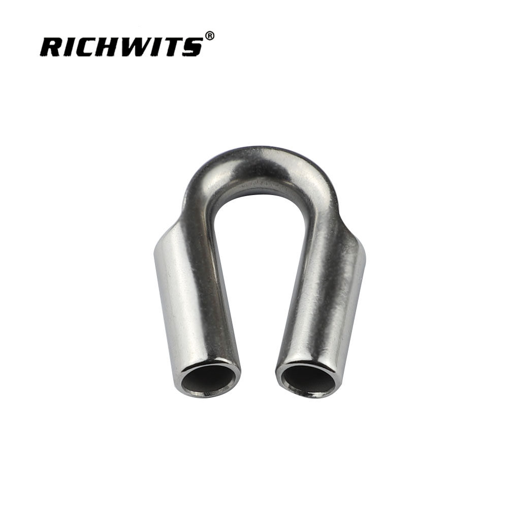 RICHWITS 304 stainless steel tube type collar chicken heart ring wire rope horse eye triangle ring