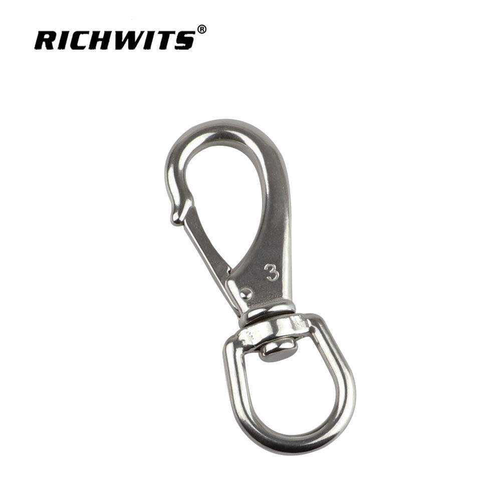 RICHWITS Stainless Steel Universal Hook Chain Chain Keychain Keychain Keychain Spring Hook Rotary Ring Dog Buckle Universal Buckle