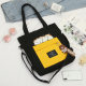 Canvas bag female 2023 new one-shoulder ins middle bag college students class school bag Korean version all-match Messenger handbag