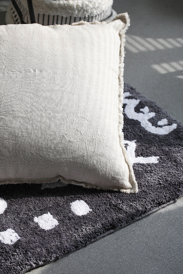 MOMO DENS Mo ngôn ngữ in phong cách tinh khiết lanh thêu đệm mềm có thể giặt sofa lớn gối ôm gối - Trở lại đệm / Bolsters gối tựa lưng sofa