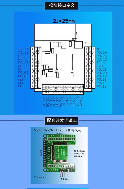 [Uxin Electronics] NRF52832 mô-đun Bluetooth 4.2 đường dài ăng-ten ngoài IPEX/đa giao thức