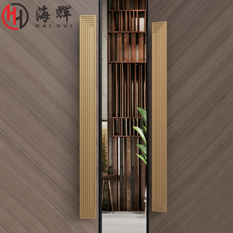 New Chinese Antique Great Door Handle Glass Door Handle Custom Hotel Clubhouse Ancient Bronze Color Ramen Wooden Door Handle