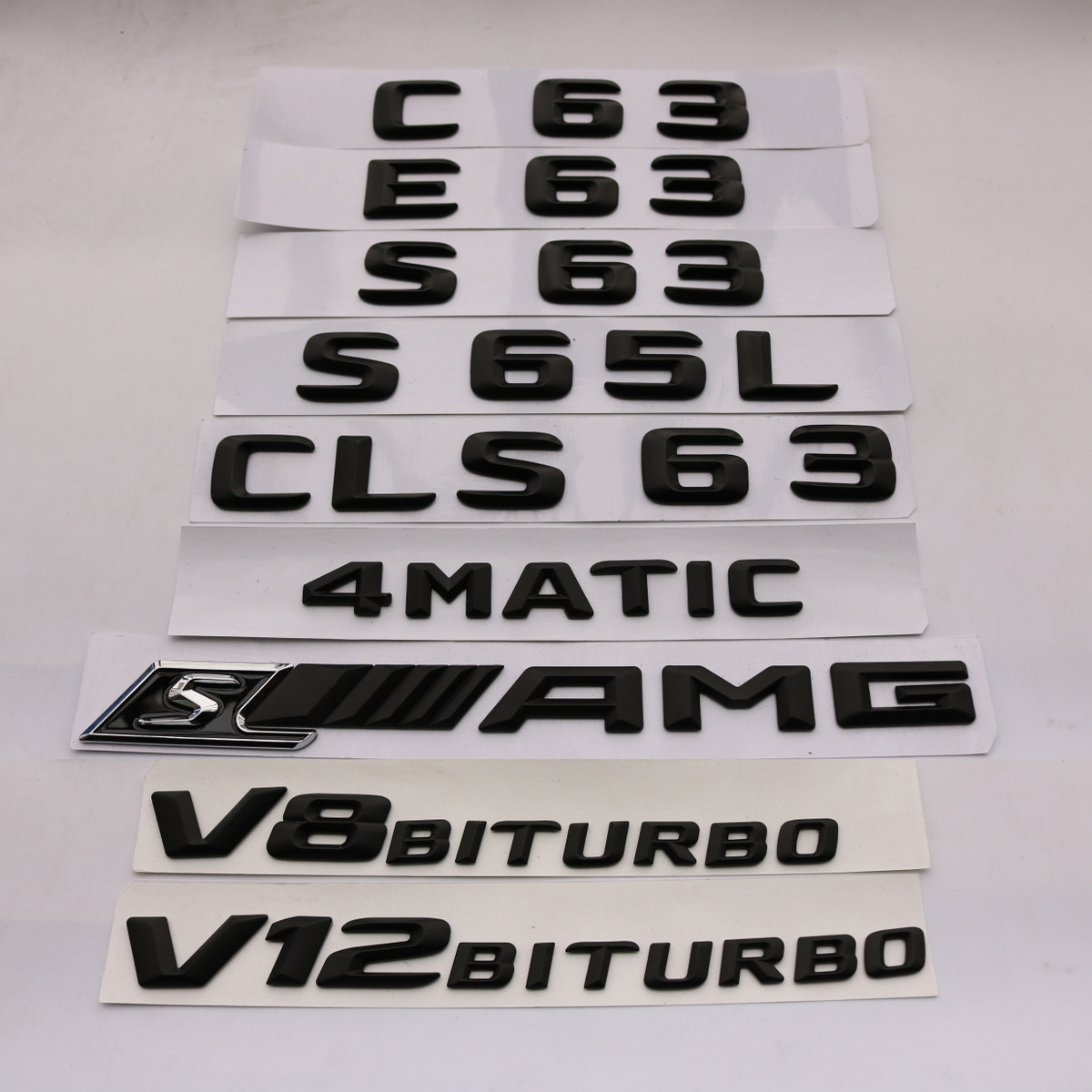 Mercedes car logo C63S A45 GLA45 CLA45 CLS63 E63 S AMG word mark rear tail logo black