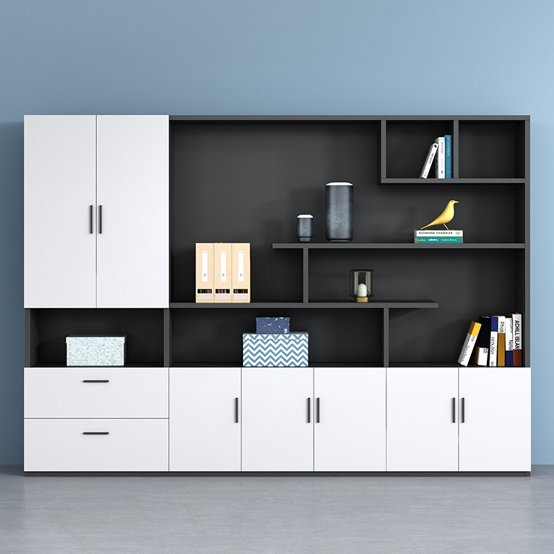 Office furniture cabinet bookcase bookcase owner manager's office background wooden cabinet plate type information file cabinet with lock