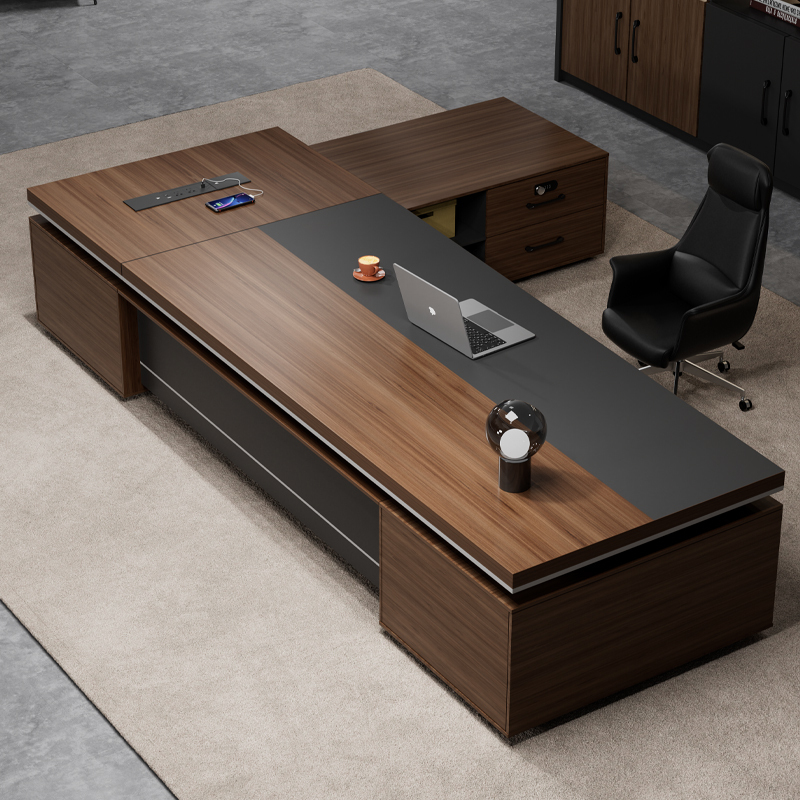 New Office Furniture Double Cabinet Boss Desk Office Desk and Chair Combination Simple Modern Ceo Desk Executive Desk Supervisor Desk