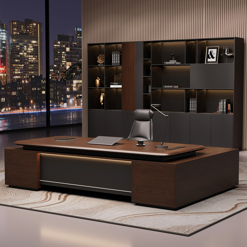 New Office Furniture Double Cabinet Boss Desk Office Desk and Chair Combination Simple Modern Ceo Desk Executive Desk Supervisor Desk