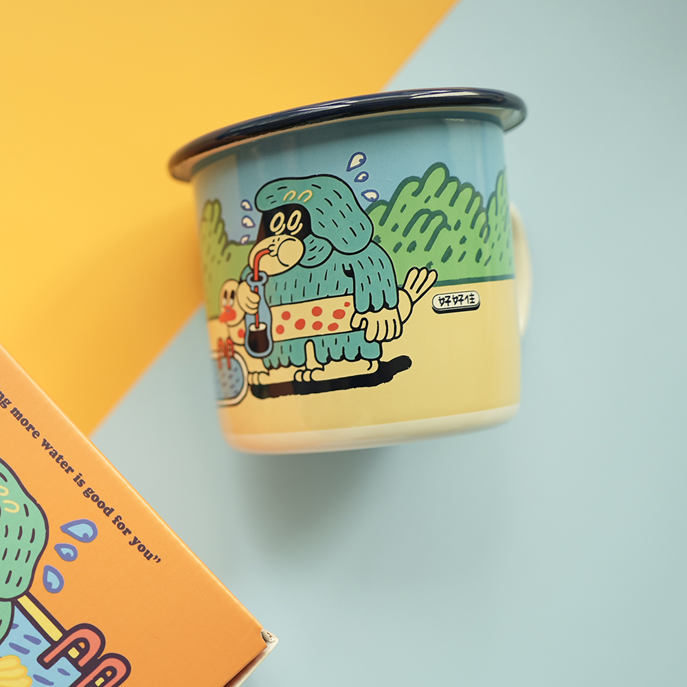 Live Well × Jiushen Joint Summer Time Thick Rice Enamel Cup