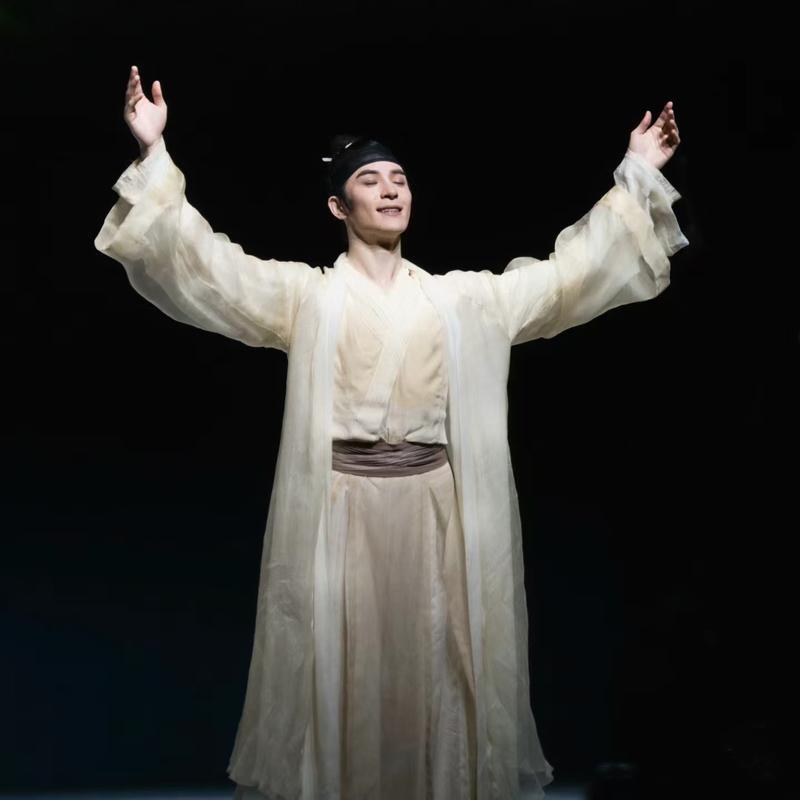 Only This Green Color Is Available in the Same Style as the Landscape Painting, Scholar Gentleman, Ancient Scholar, Men's Hanfu, Classical Dance Performance Costume