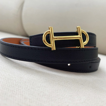 SOULKISS original leather custom HE@MES two sides wear a belt wild first layer full cowhide thin waist belt womens summer