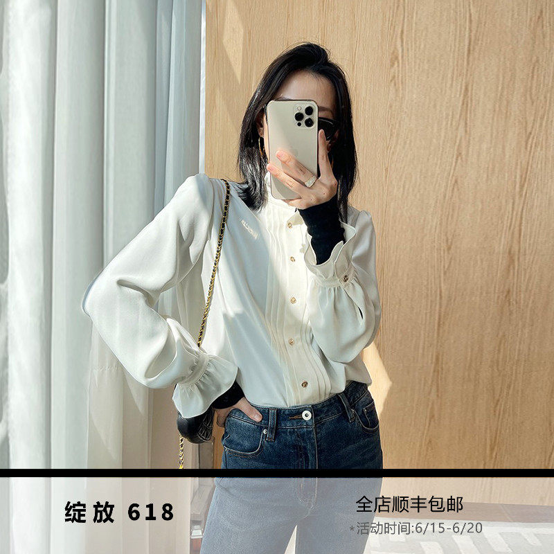 SOULKISS strongly recommends matching artifacts_Japan imported messy texture French court style shirt top