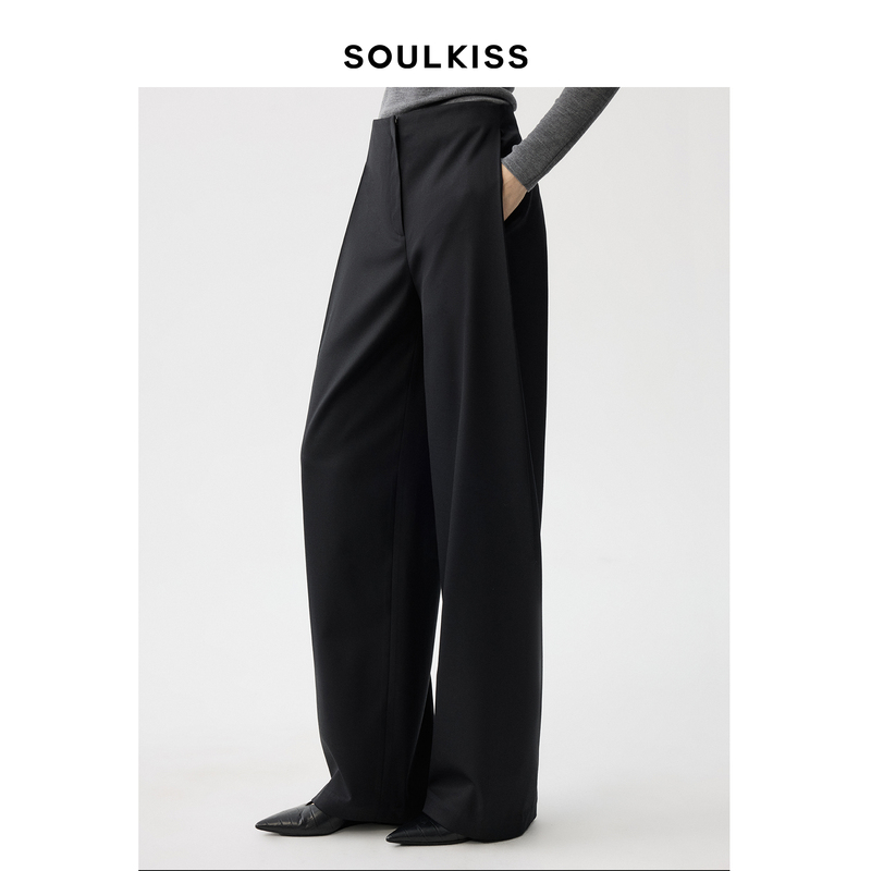 Soulkiss'Pleated Pants' Straight-Leg Magic Tool, Australian Imported Machine-Washable High-Thread-Count Wool Olive Dress Pants Soulkiss'Pleated Pants' Straight-Leg Magic Tool, Australian Imported Machine-Washable High-Thread-Count Wool Olive Dress Pants