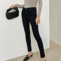 SOULKISS imported PIMA cotton classic wild _ waist and hip show thin feet pencil nine-point jeans women