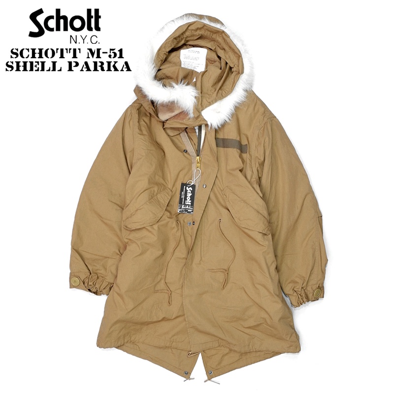 Genuine Schott Parka M51, Special Lining with Lamb Wool, Fishtail Trench Coat, Original Order from the Trading Company