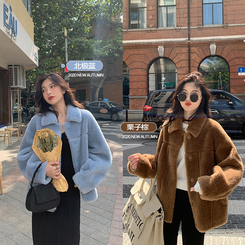 (TWO LEMON lamb) 2020 autumn and winter new fur one-piece sheep shearling lamb wool coat women - Taobao