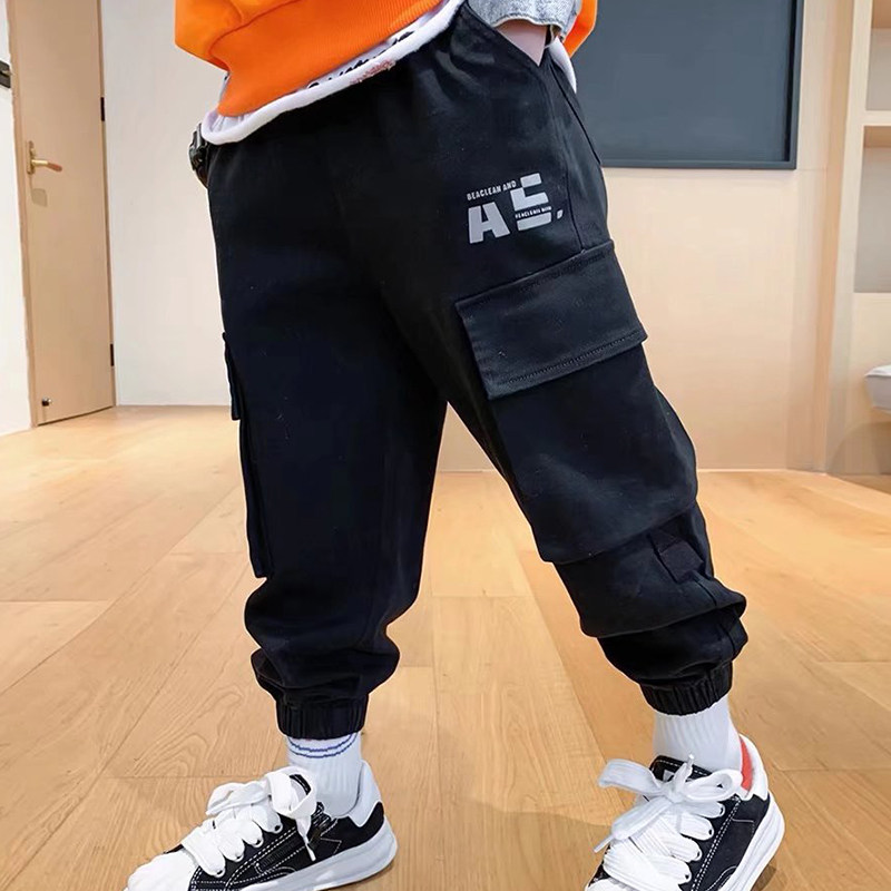 Children's clothes Boys' pants in spring and autumn 2022 loose children's boys casual pants wear pants outside