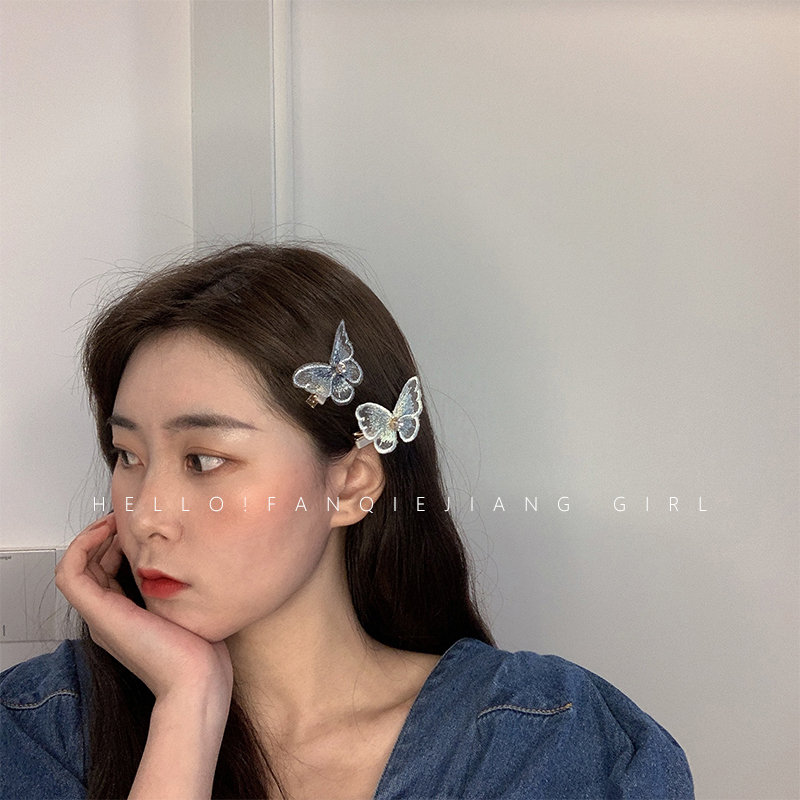 Fairy Breath ~ Temperament Butterfly Hair Clip Hair Clip Lipped Sea Clip Head Decoration Small And Delicate Back Brain Spoon Crummy Hair Clip