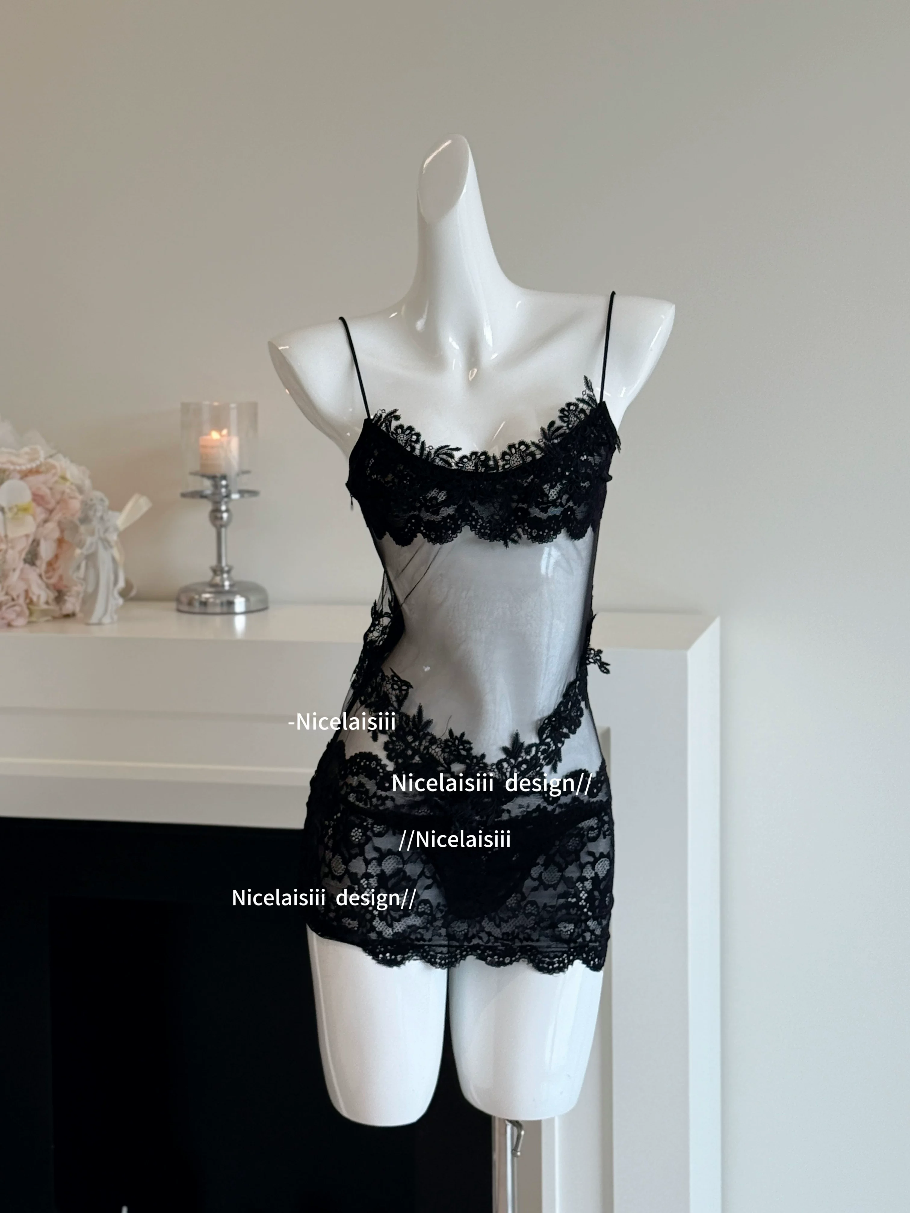 Кружевной sexy pijama, французский стиль, утягивающий эффект