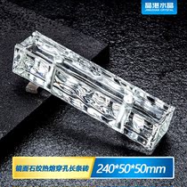 Solid background wall long crystal brick square living room transparent bar stone hot melt silver plated perforated glass brick