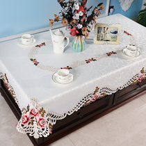 Coffee table tablecloth cover cloth mat tea table cover fabric lace rectangular living room table cloth modern simple household