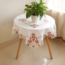 Small round table tablectable cloth art European-style round home anti-scalding embroidery lace small fresh and simple table cloth art